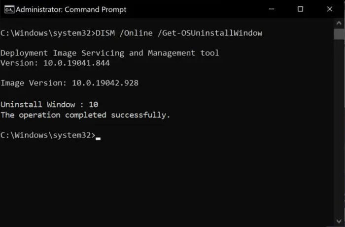 How To Rollback Windows Updates After 10 Days Of Upgrade 6 DISM Get OSUninstallWindow