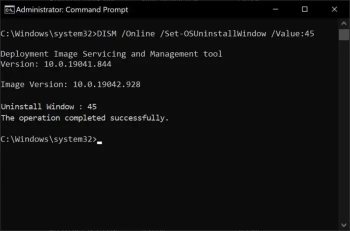 How To Rollback Windows Updates After 10 Days Of Upgrade 7 DISM Set OSUninstallWindow