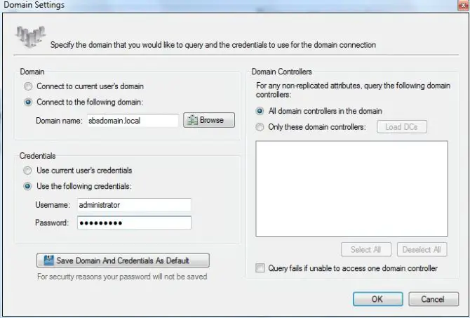 AD Info domain settings AD Info domain settings