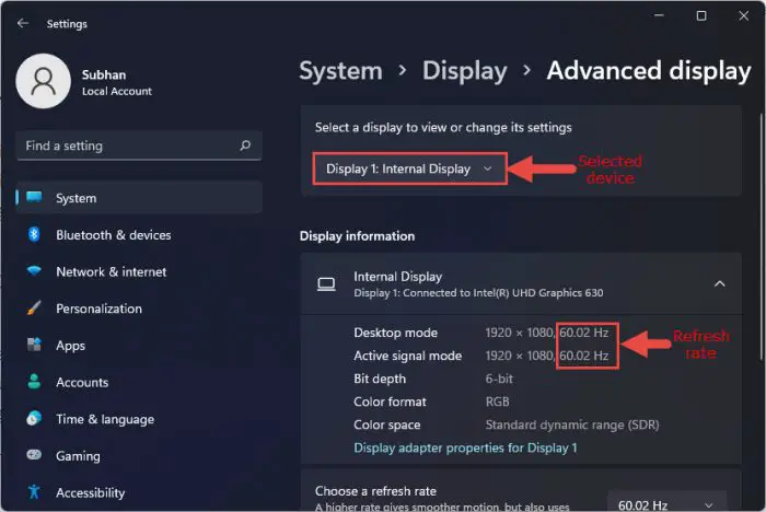 How to Increase Monitor Frequency (75Hz, 120Hz, 144Hz) in Windows Games 2 advanced display current refresh rate