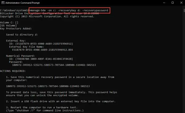 How To Manage BitLocker Using Command Line in Windows (Manage-bde) 2 bde only key OS