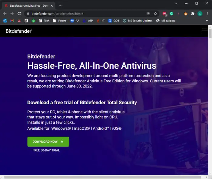 Top 5 Free Alternatives to Bitdefender Free Antivirus 1 bitdefender page