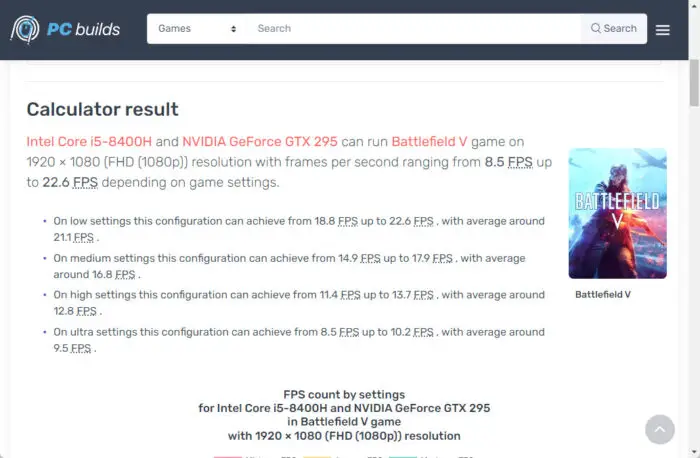 What Is PC Bottleneck And How To Fix It 4 Bottleneck Calculator FPS calculation results