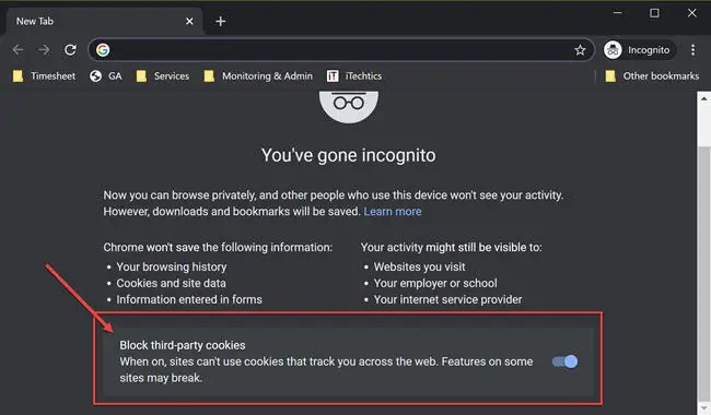 Download Google Chrome 83: New Privacy & Security Settings, Tab Groups, Cookie Improvements 6 Cookies settings in incognito mode in Chrome
