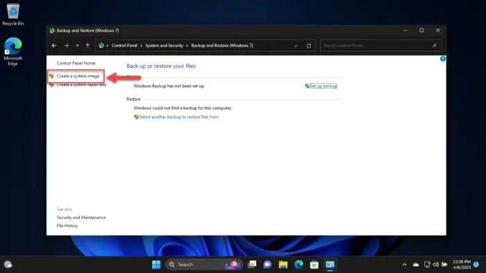 Create a system image