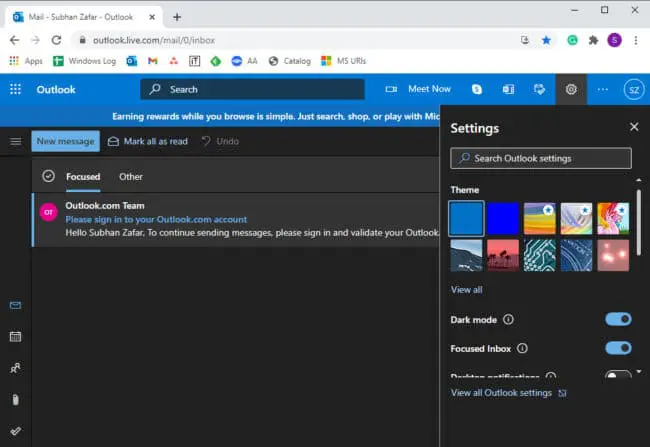 How to Enable Dark Mode in Outlook 5 dark theme web