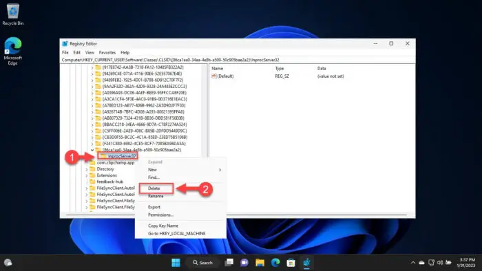 How To Disable "Show More Options" In Windows 11 Right-Click Context Menu 8 Delete ImprovServer32 key