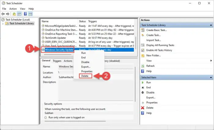 4 Ways To Enable Windows Security Updates Over Metered Connections 15 Delete scheduled task