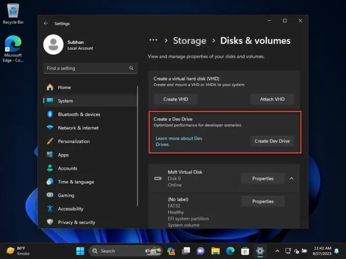 Windows 11 KB5031354 Released With Moment 4 Features 2 Dev Drive in Windows Settings
