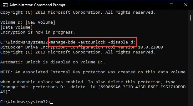 How To Manage BitLocker Using Command Line in Windows (Manage-bde) 22 disable auto