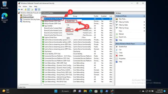 How To Block Or Allow Websites, IPs, Apps, And Ports Using Windows Firewall And PowerShell 47 Disable or delete the firewall rule3