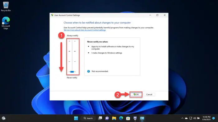 Disable UAC