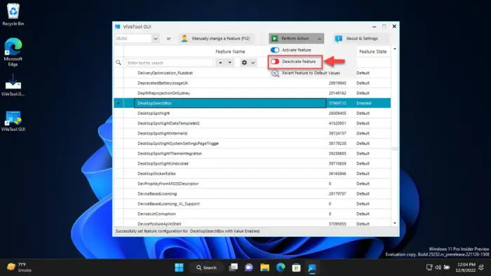 What Is ViVeTool And How To Use It 16 Disable Windows feature using ViVeTool GUI