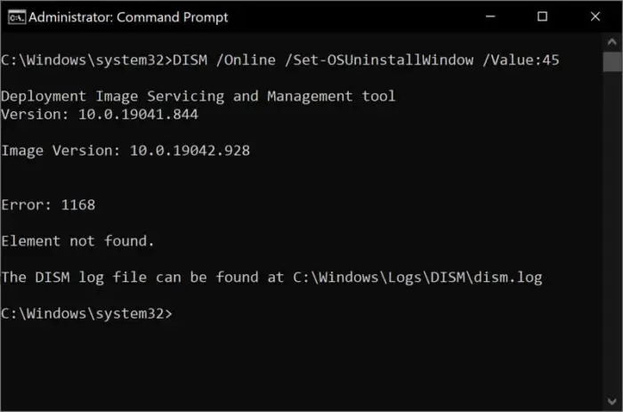 How To Rollback Windows Updates After 10 Days Of Upgrade 8 DISM Error 1168