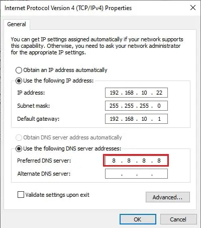 How to set static IP address and DNS Server using Command Line in Windows 10 4 dns 1 set