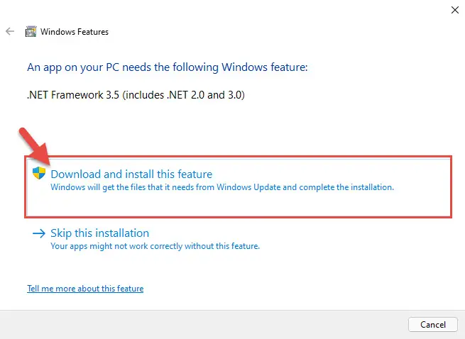 How to Install .NET Framework 3.5 in Windows 11 6 download and install