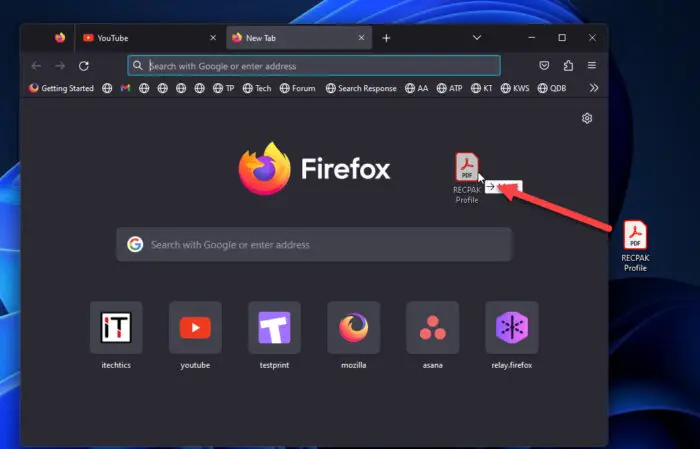 Download Mozilla Firefox 116, 115.1 ESR, 102.14 ESR With Improved Picture-in-Picture & Direct Paste Options 7 Drag and drop file into Firefox