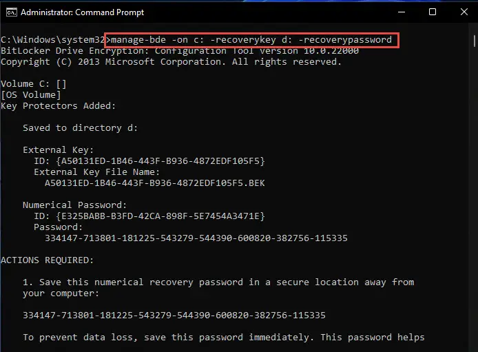 How To Manage BitLocker Using Command Line in Windows (Manage-bde) 11 enable bitlocker PIN and key