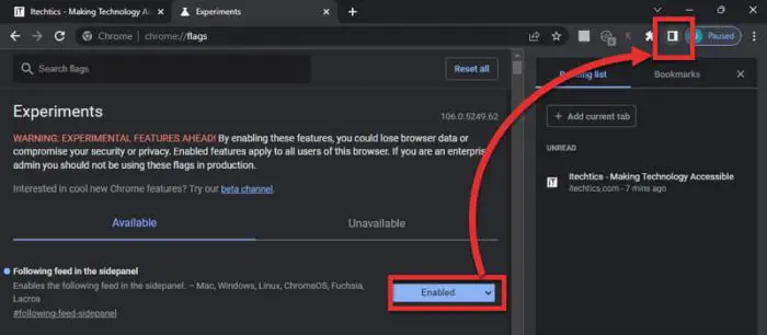 Download Google Chrome 106 With Translate Highlighted Text And Built-In RSS Reader 2 Enable feed in sidepanel Chrome 106
