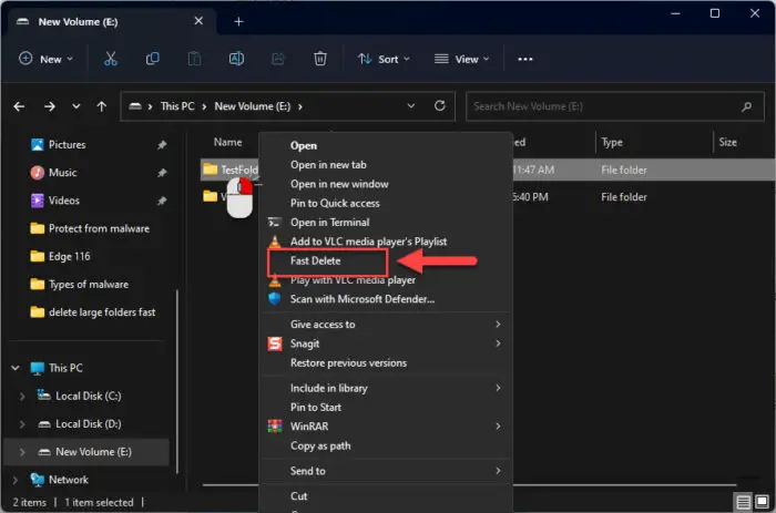Delete Large Files And Folders Instantly On Windows 10 Fast Delete large folders from context menu