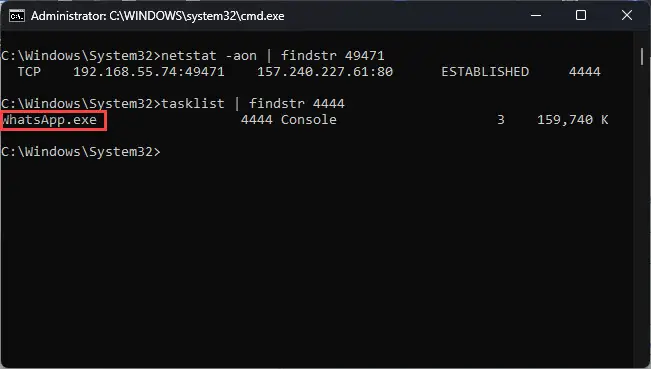 Find Which App Is Listening On Which Port In Windows 7 File naeme obtained