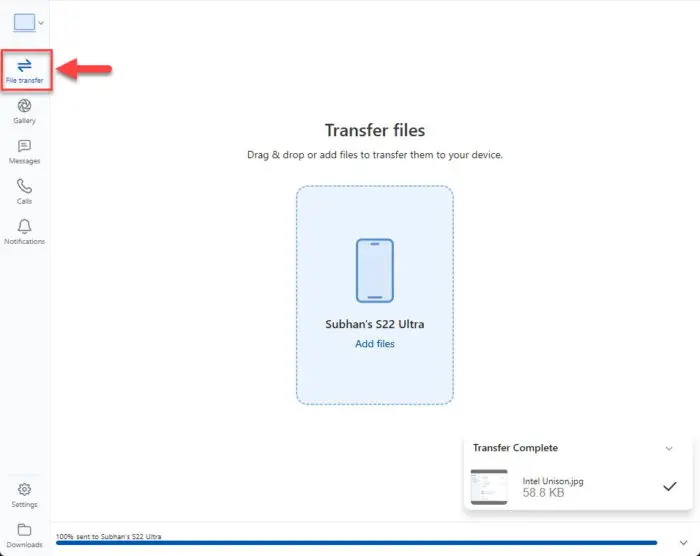 What Is Intel Unison And Its Comparison With Phone Link 9 File transfer via Intel Unison