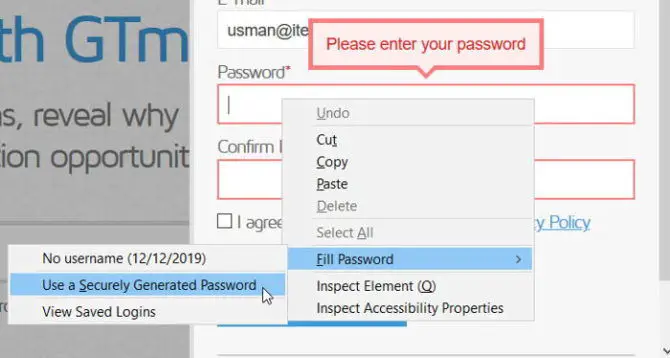 How To Use Secure Password Generator In Chrome and Firefox 6 Fill password