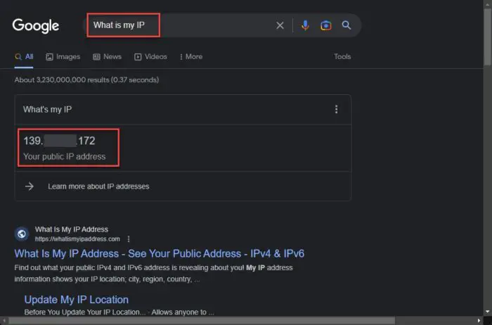 How To Fix "Your IP Has Been Temporarily Blocked" On Any Browser 4 Find public IP address using Google
