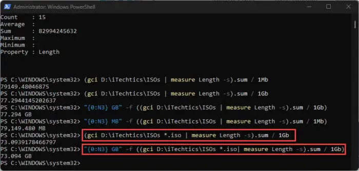 How To Get Folder Size Using PowerShell 5 Get size of specific file type items using PowerShell