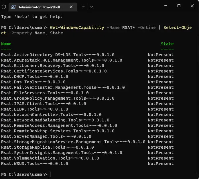 How To Download And Install RSAT Tools On Windows 11 6 Get WindowsCapability command to list all rsat tools