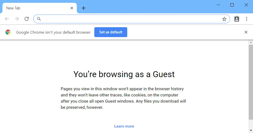 Download Google Chrome 77 With New Customization Features 4 Google Chrome 77 in guest mode.jpg