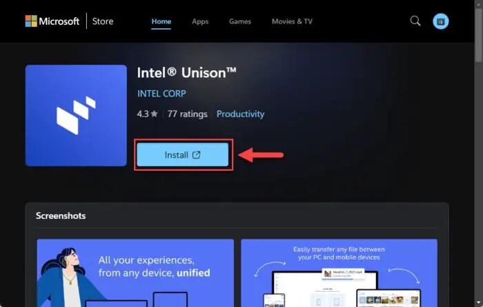 Install Intel Unison