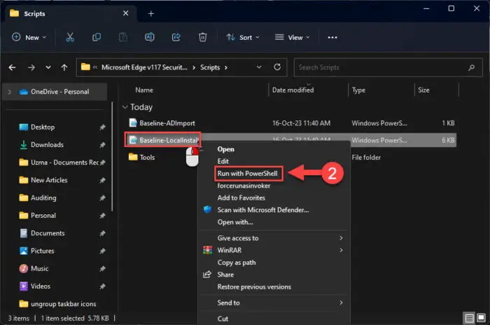 Install Microsoft Edge Security Baseline