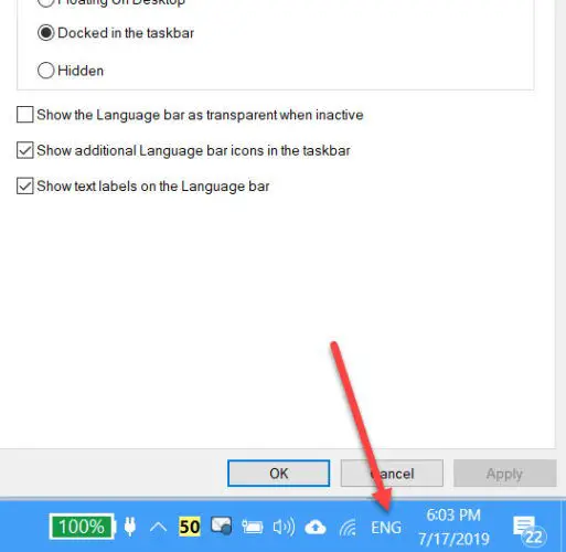 How To Change The Display Language In Windows 10 6 language bar in system tray