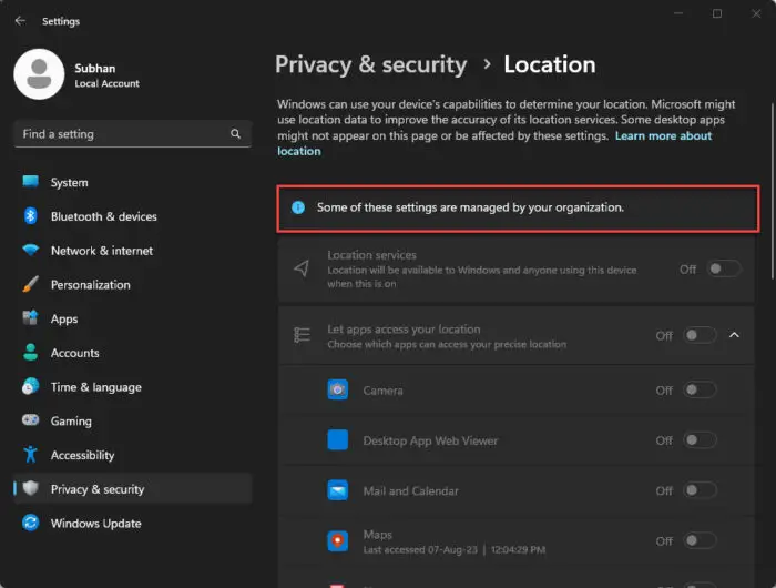 What Is Location Services And How To Disable It In Windows 11 9 Location services settings greyed out