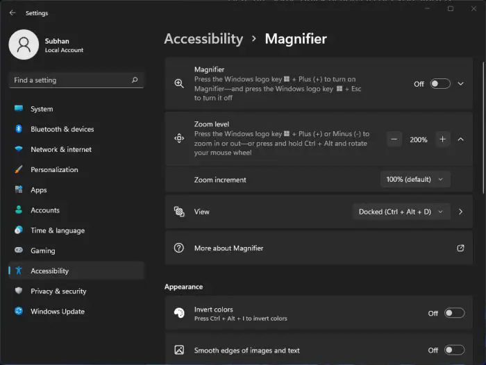 How To Make Windows 11 Accessible (Ease Of Access) 8 Magnifier accessibility page