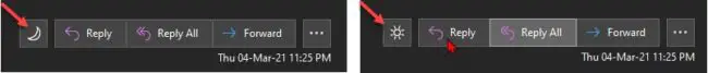 How to Enable Dark Mode in Outlook 2 moon n sun