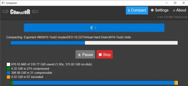 How To Free Up Space On Windows 10 Using Compactor 1 ongoing compression
