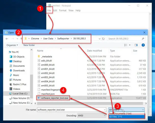 5 Ways To Disable Google Software Reporter Tool (software_reporter_tool.exe) 3 Open software reporter tool exe in notepad