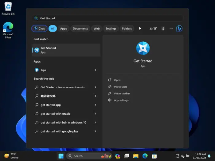 Open the Get Started app