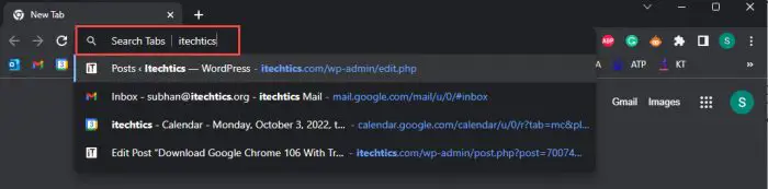 Download Google Chrome 106 With Translate Highlighted Text And Built-In RSS Reader 3 Perform a tab search