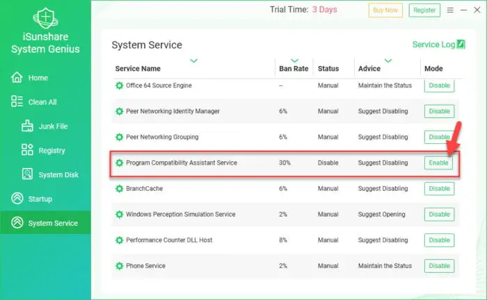 4 Ways To Disable Program Compatibility Assistant And Fix "This App Can't Run On This Device" 24 Re enable Program Compatibility Assistant using System Genius
