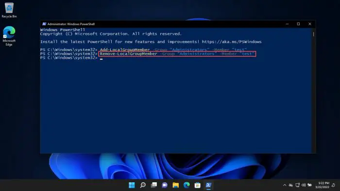 How To Add Users To Administrators Group Using Windows PowerShell 3 Remove local user from Administrators Group