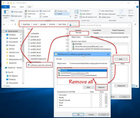 5 Ways To Disable Google Software Reporter Tool (software_reporter_tool.exe) 2 Remove permissions from software reporter tool exe
