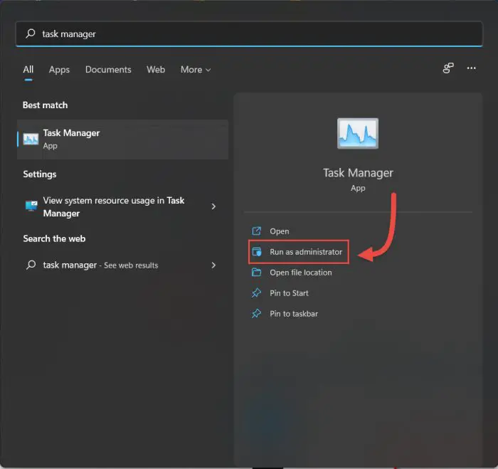 4 Ways to Run Task Manager as Administrator in Windows 11/10 1 run as admin