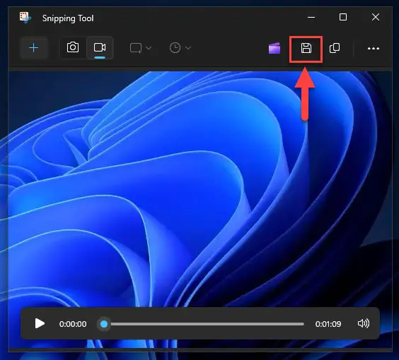 How To Screen Record On Windows 11, 10 8 Save recording with Snipping Tool