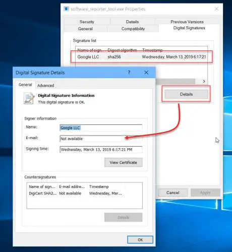 5 Ways To Disable Google Software Reporter Tool (software_reporter_tool.exe) 4 software reporter tool exe digital signatures