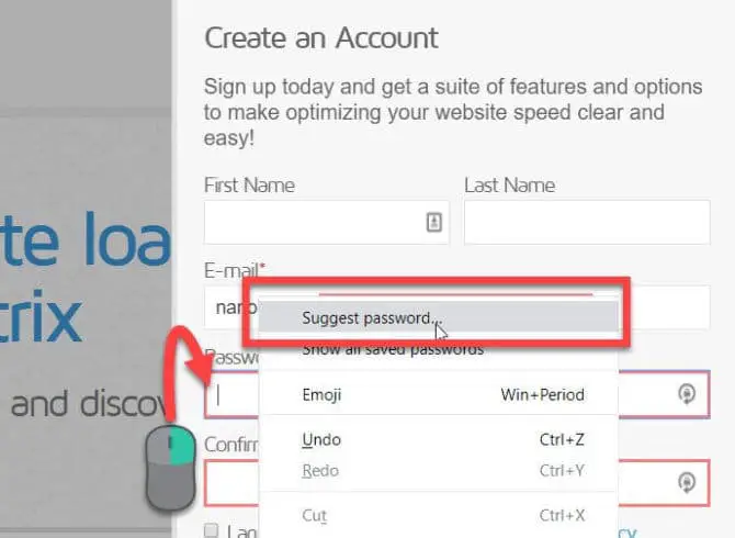 How To Use Secure Password Generator In Chrome and Firefox 2 Suggest password in Chrome context menu