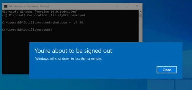 How to Restart Computer using Command Line (Local and Remote) 5 time delay message