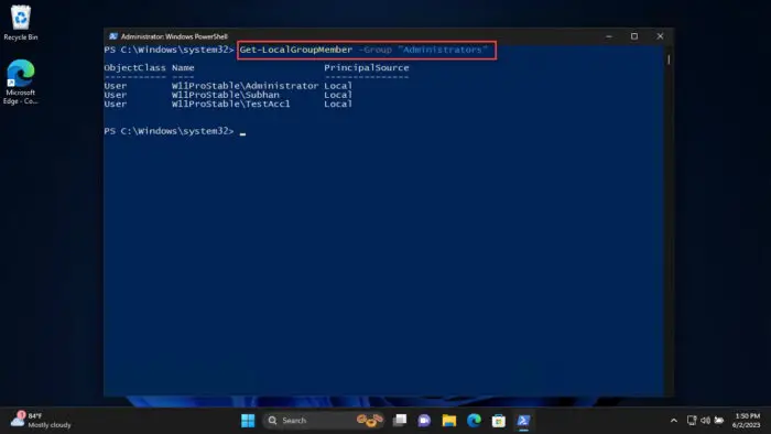 How To View All User Accounts On Windows 11 10 View all user accounts within a specific group using PowerShell